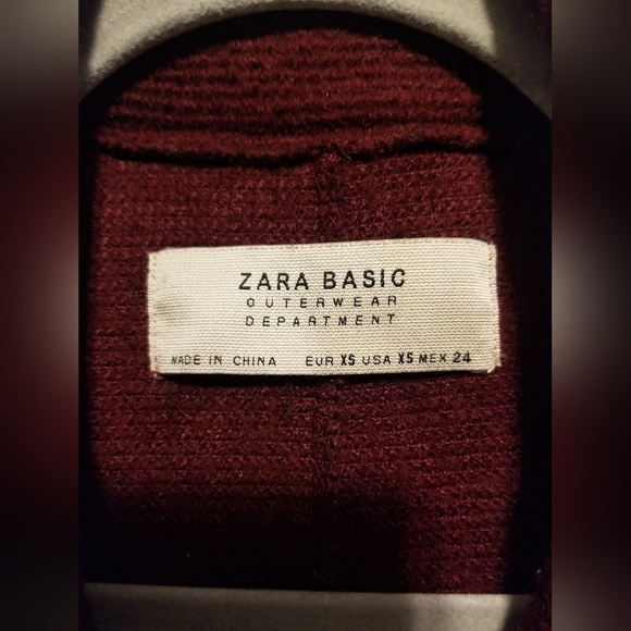 Burgandy Zara Coats for Women's Size Usa XS - Picture 4 of 7